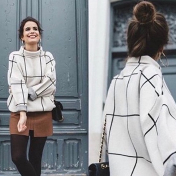 Chicwish Sweaters - Grid Turtleneck Sweater